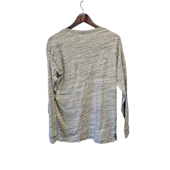 Victorias Secret PINK Long Sleeve Mesh Graphic T-Shirt Marled Gray Logo‎ Small - Picture 2 of 6